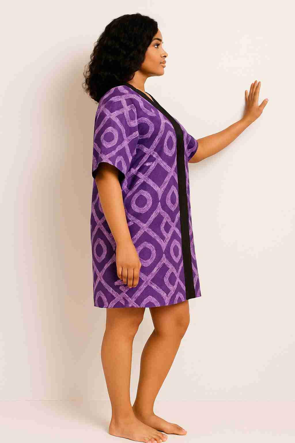 XOXO Geometric Adire Print Lounge Dress Side