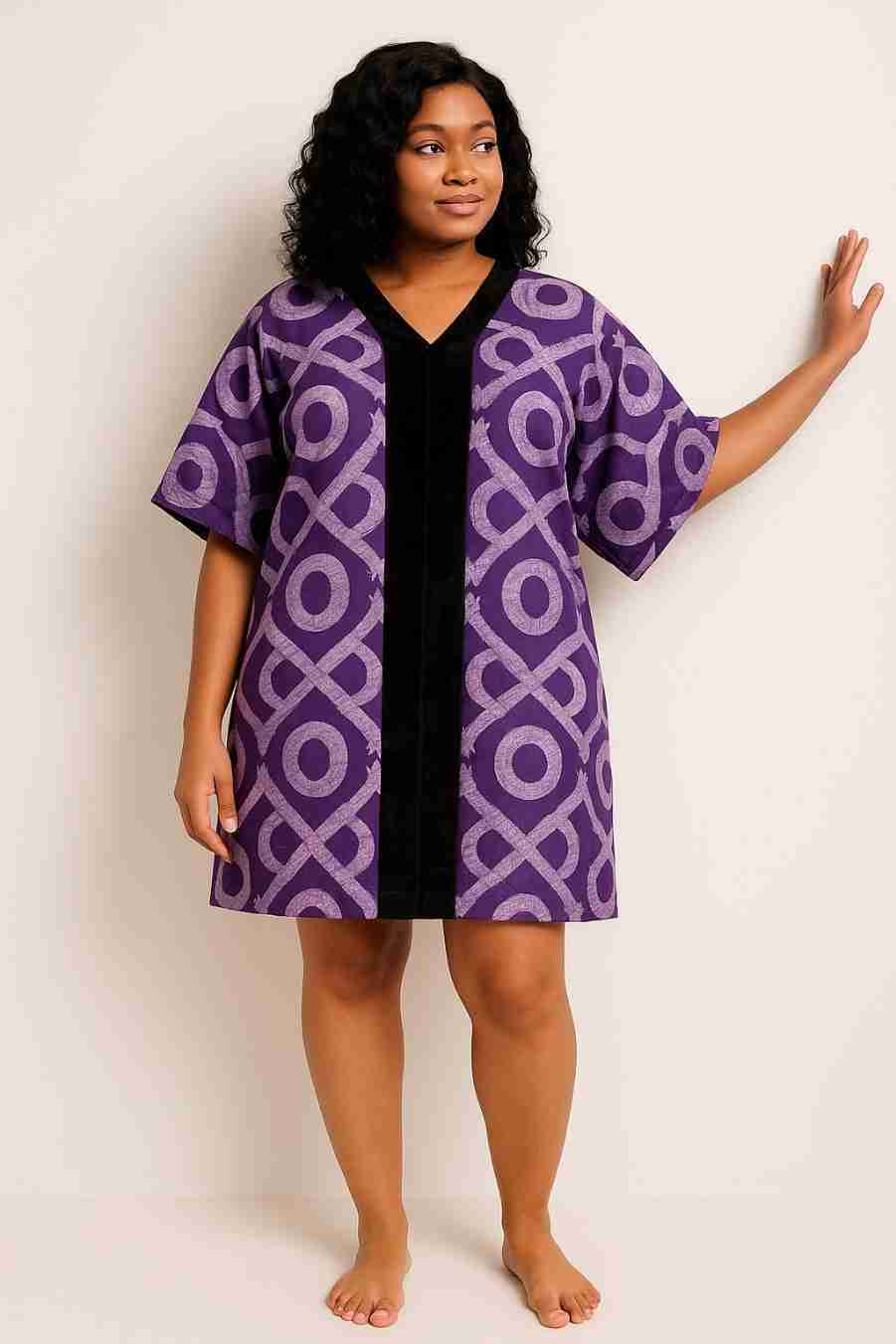 XOXO Geometric Adire Print Lounge Dress