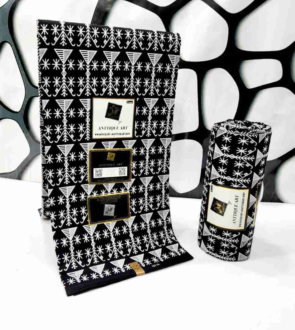 Antiquity Ankara Fabric July 25 Design – Black & White