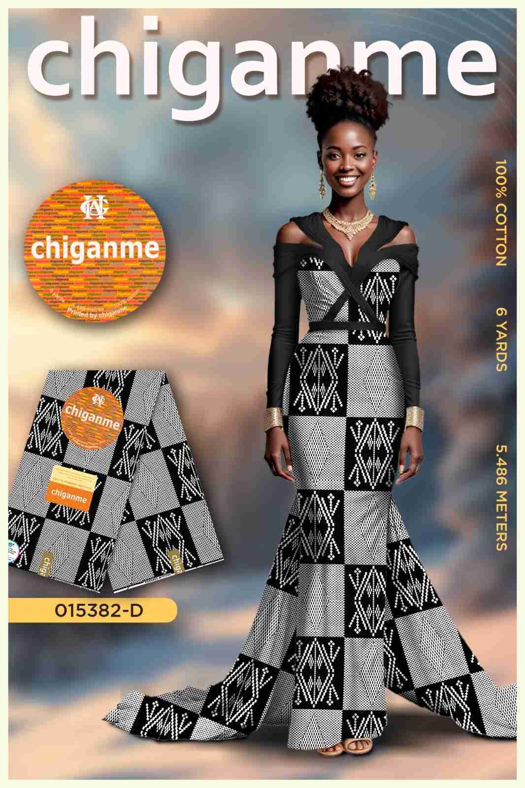 Chiganme Ankara Wax July 25 Design – Black & White