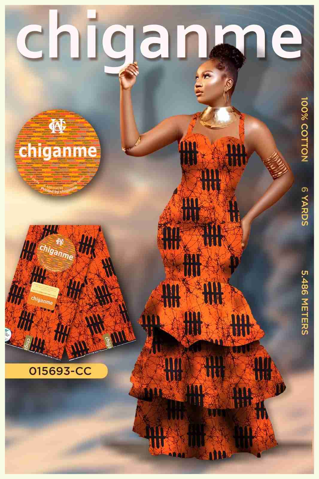 Chiganme Ankara Wax July 25 Design – Pumpkin