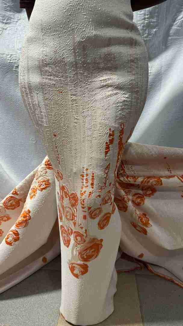 European Damask Brocade Fabric (5 Yards) — Golden Silver