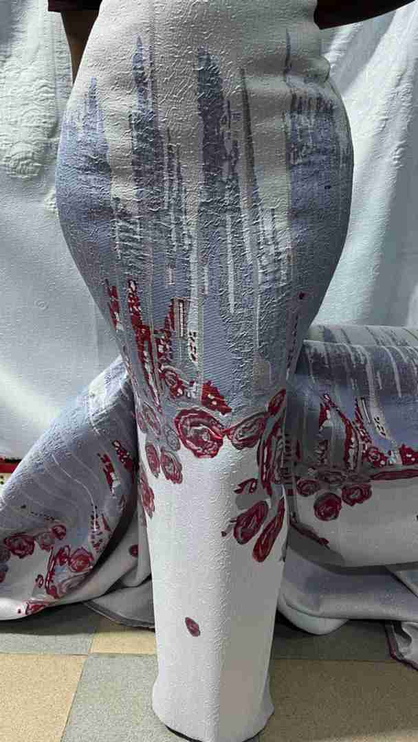 European Damask Brocade Fabric (5 Yards) — Gray