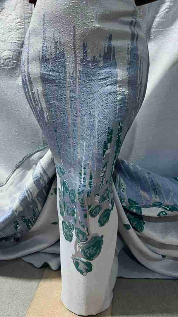 European Damask Brocade Fabric (5 Yards) — Rosy Blue