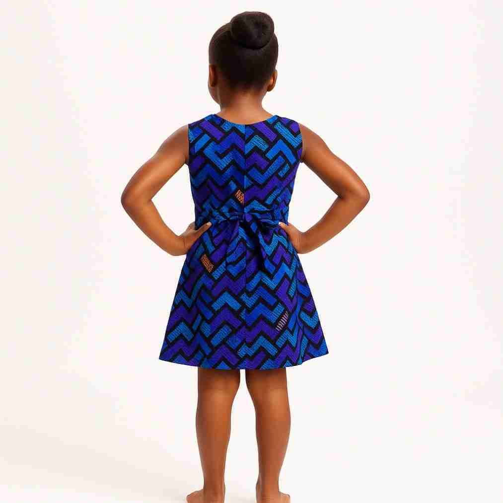 Kids A-Line Sleeveless Dress Back