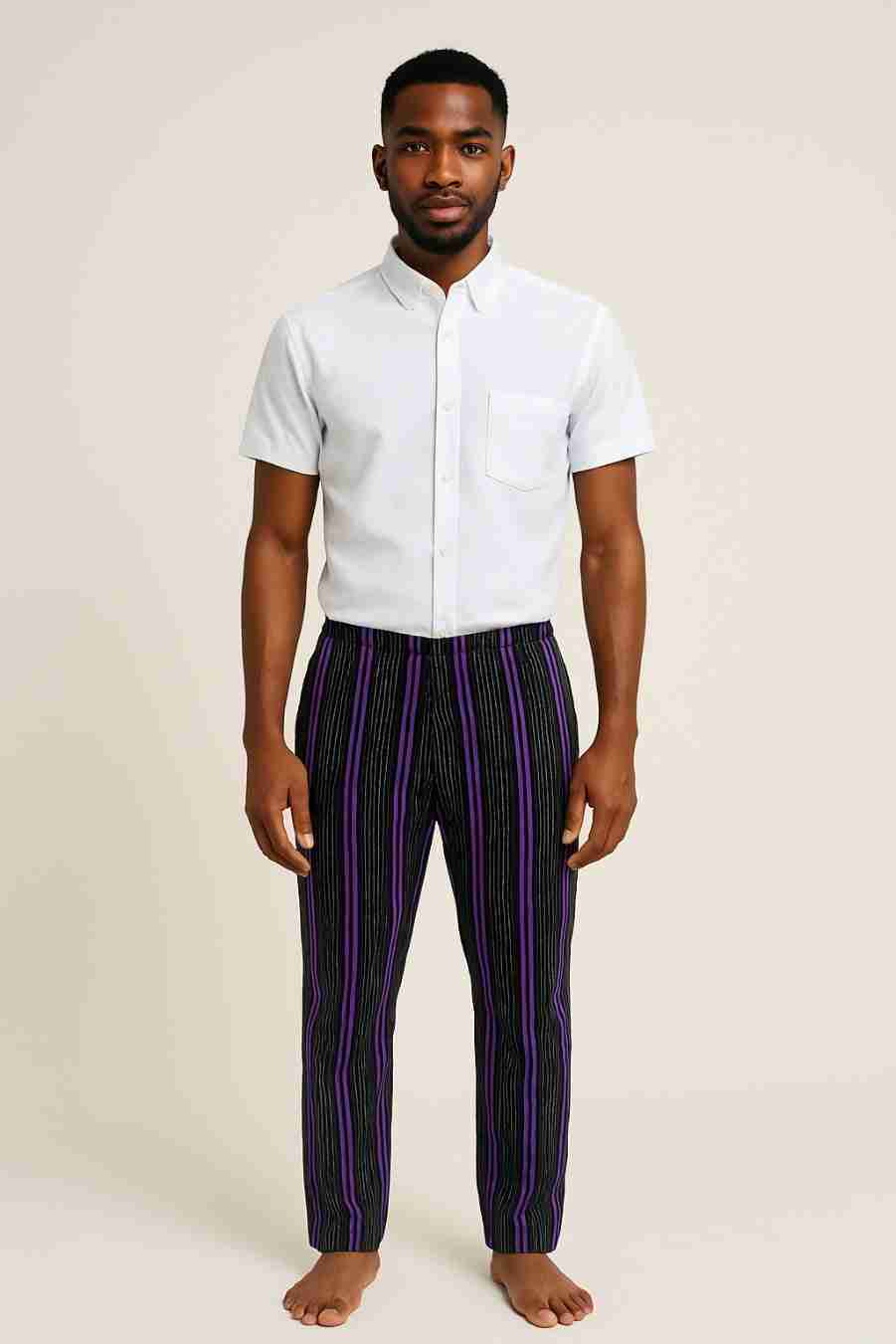 Purpled Aso-oke Men's Sokoto Trousers