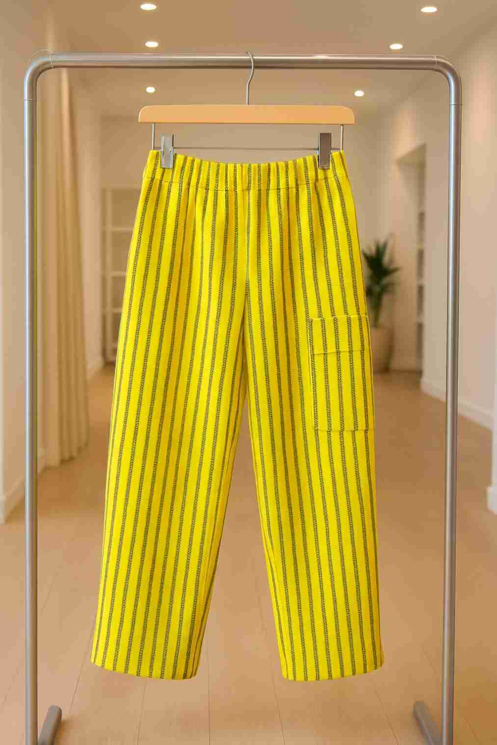 Readymade Aso-oke Sokoto Trousers Girls – Yellow
