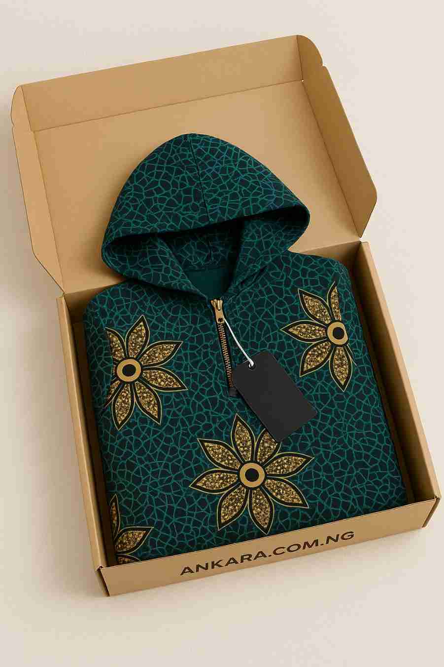 Trendy Ankara Hoodie Kids Dress Box