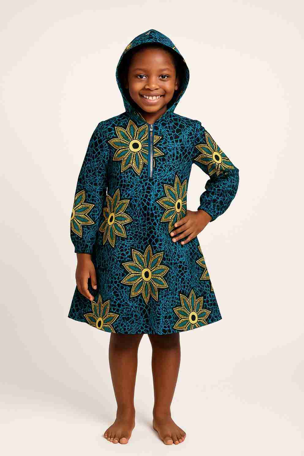 Trendy Ankara Hoodie Kids Dress