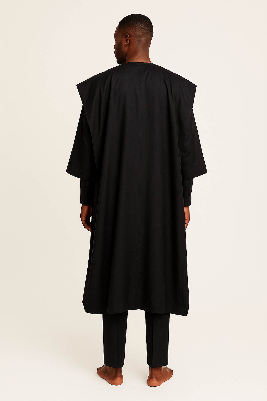 Dark Mens Readymade 3 Piece Agbada Set Back