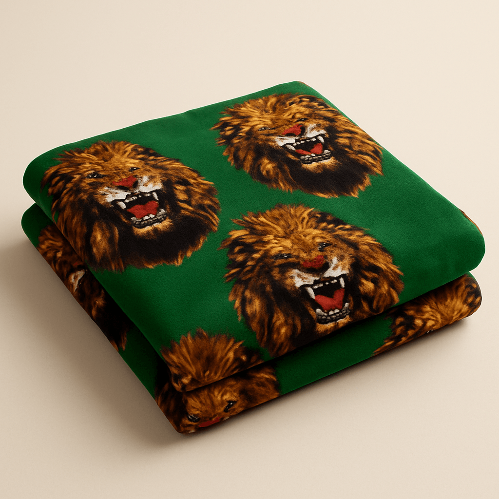 Lion Green Isi-agu Igbo Traditional Fabric Per Yard