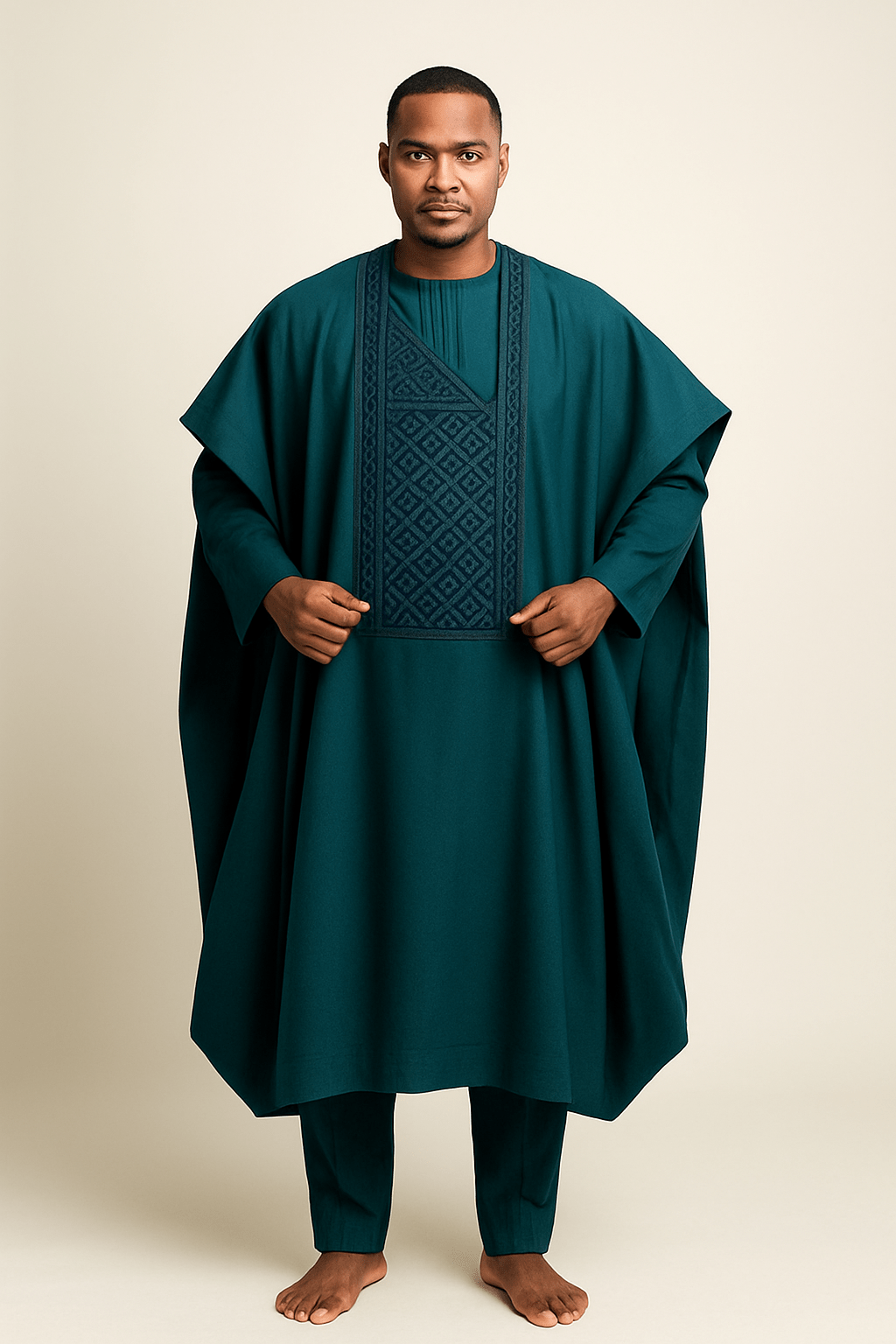 Men's 3 Piece Agbada Set – Emerald Green