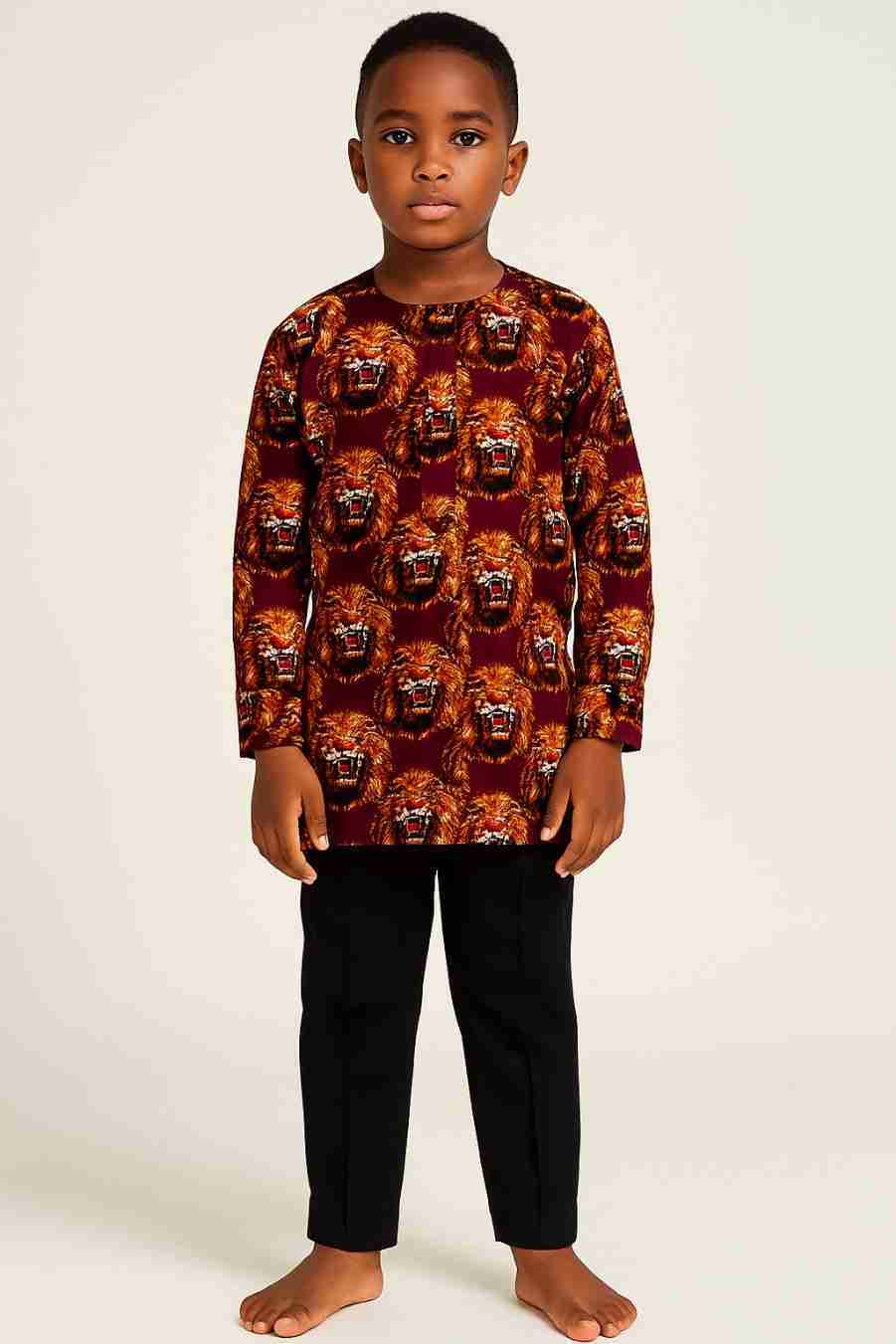 Native Red Isiagu with Black Trousers for Boys