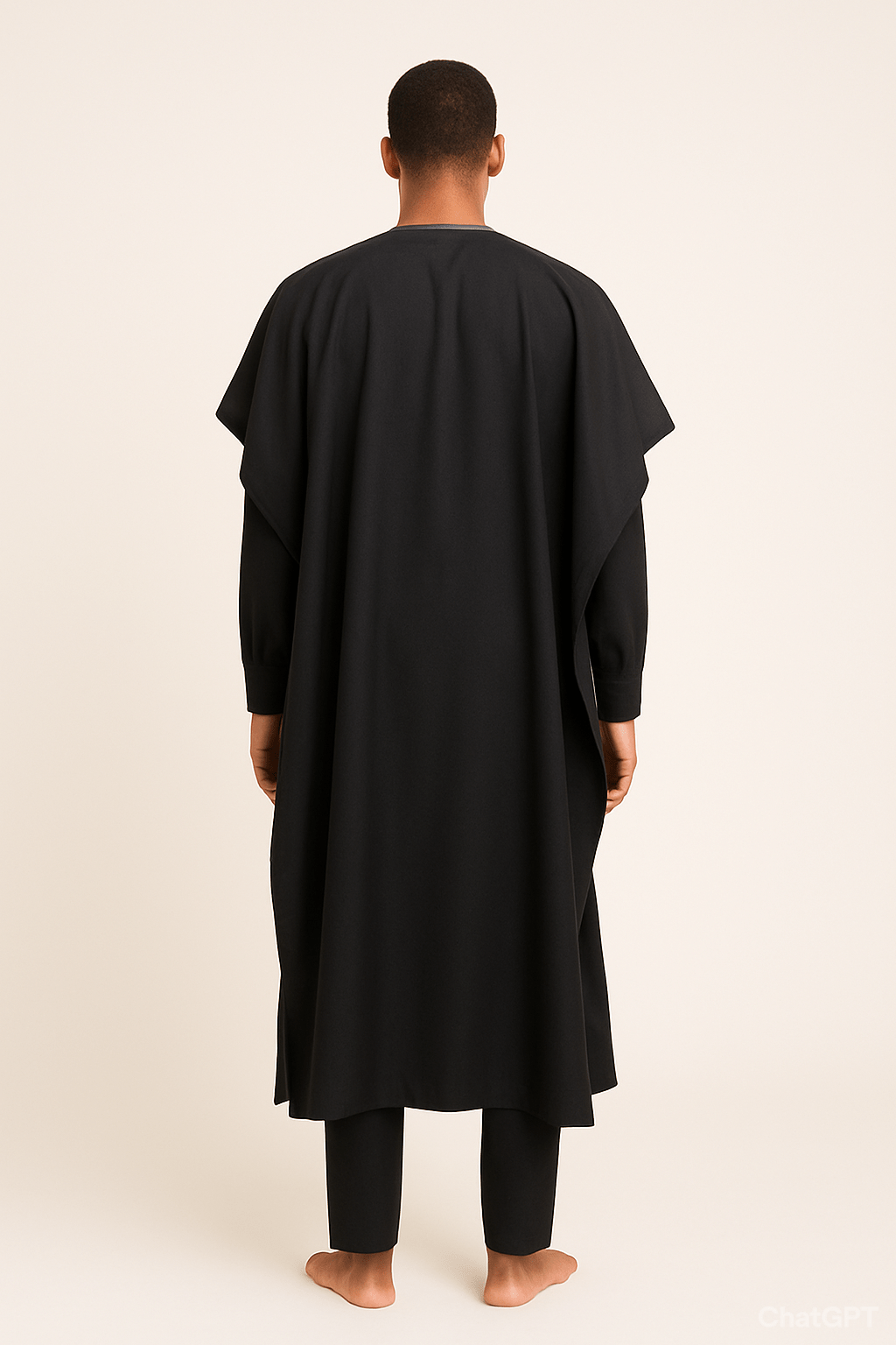 Original Black Men's 3 Piece Agbada Set Back