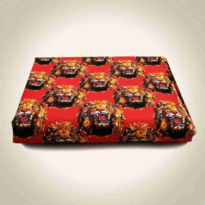 Red Isi-agu Traditional Fabric for Men Per Yard