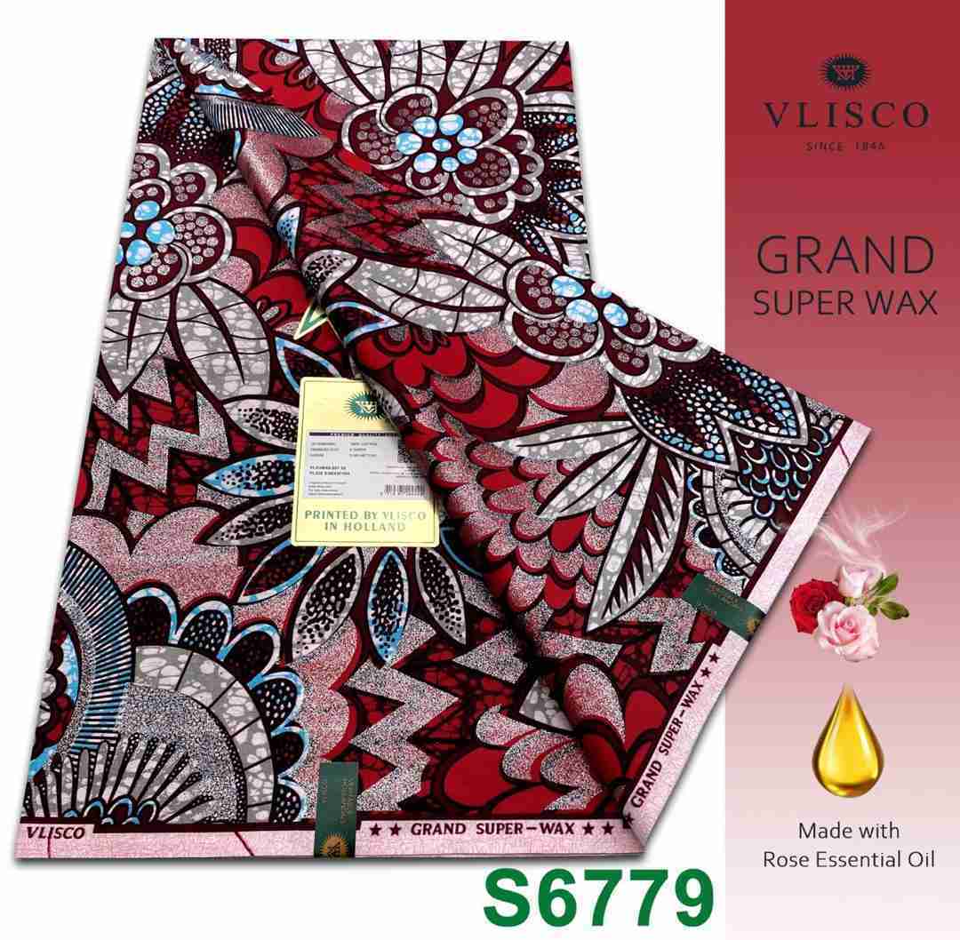 Vlisco Grand Super Wax August 25 Design – Maroon