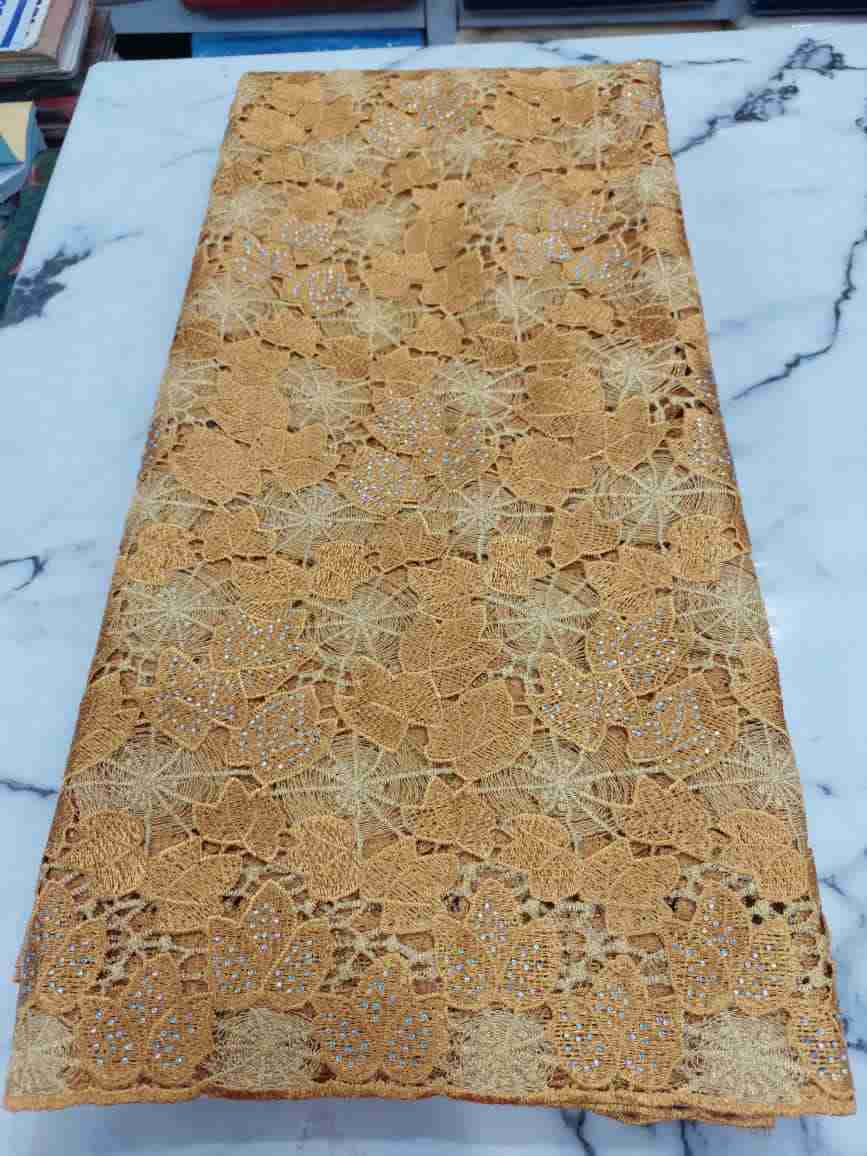 Beautiful Cord Guipure Lace Per Yard – Golden Brown