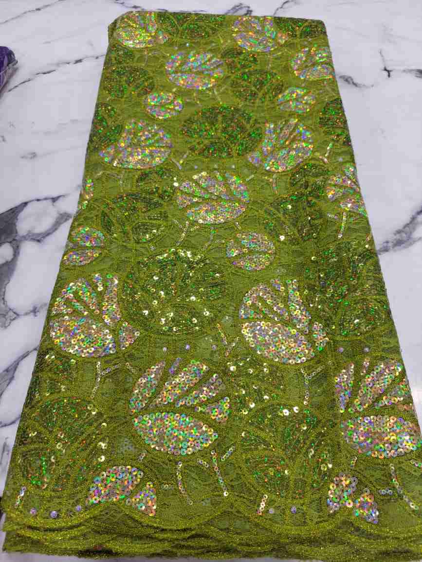 Beautiful Sequin Lace (5 Yards) – Olive