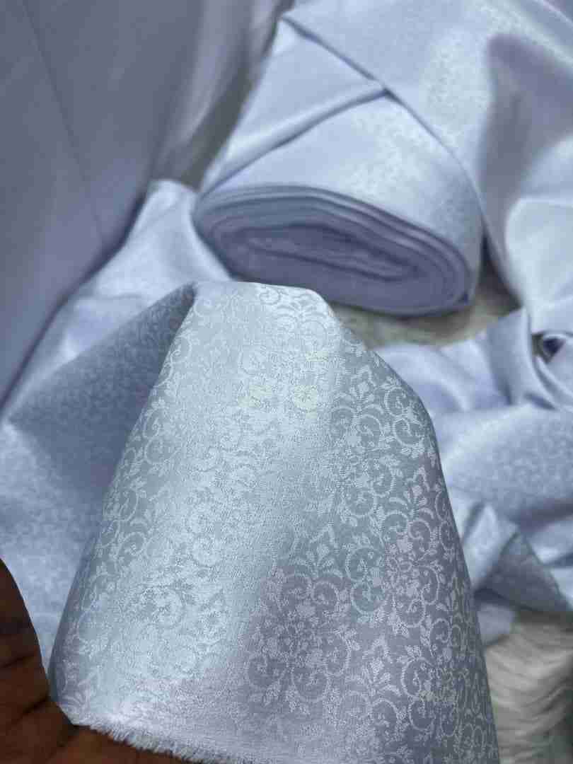 Quality Stock Damask Pattern Senator – White