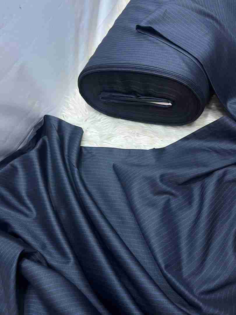 Striped Stock Senator Fabric Per Yard – Deep Blue