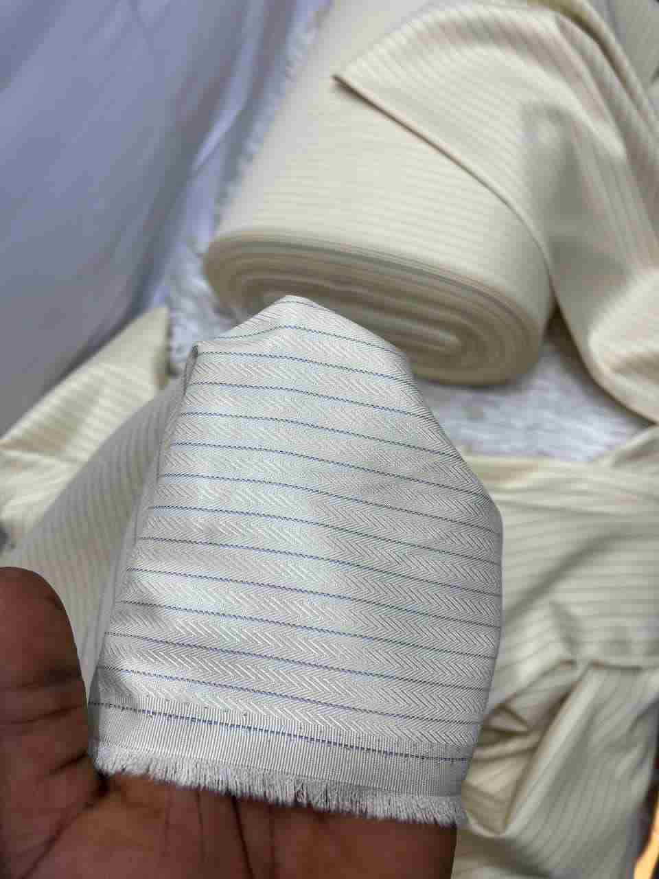 Striped Stock Senator Fabric Per Yard – Silver