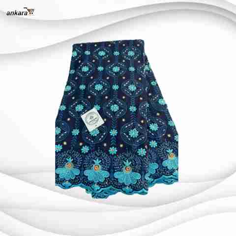 Exclusive Voile Lace Fabric 5 Yards – Blue