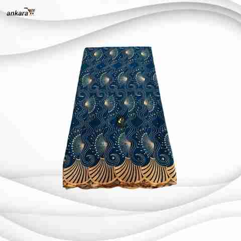 Exclusive Voile Lace Fabric 5 Yards – Deep Blue
