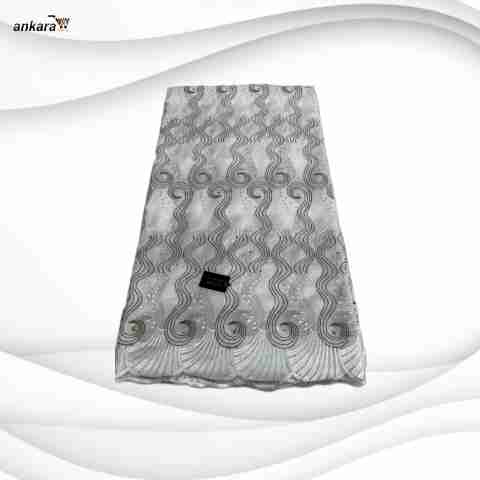 Exclusive Voile Lace Fabric 5 Yards – Silver White