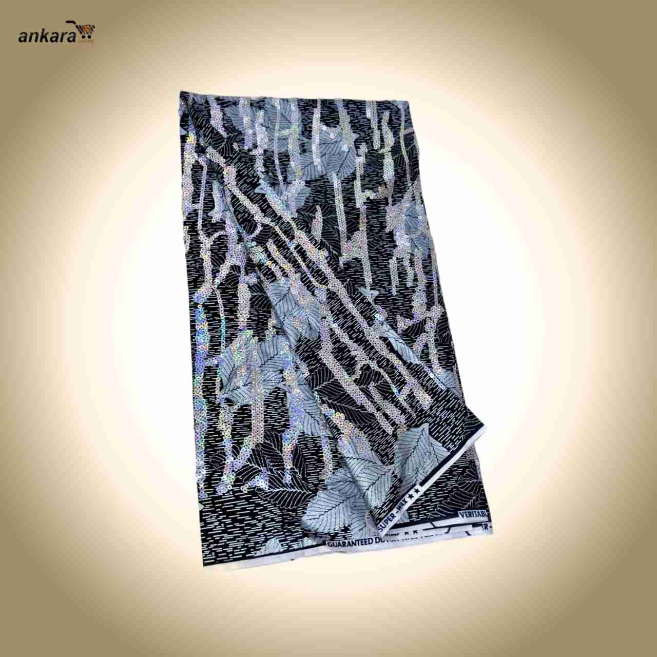 Sequined Vlisco Ankara Fabric Nov 25 Design – Dark Blue