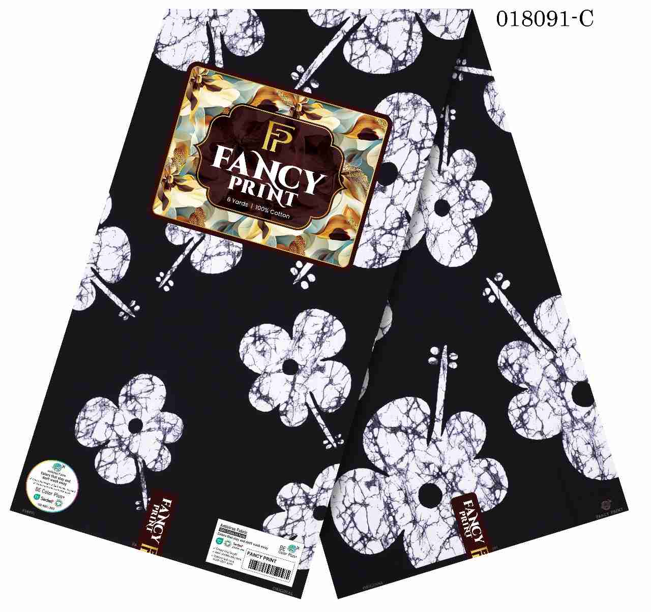 Fancy Print Ankara Jan 26 Design – Black & White