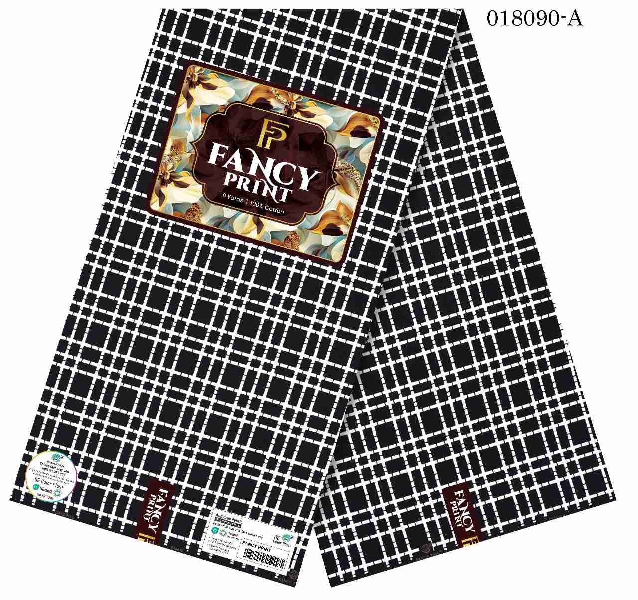 Fancy Print Ankara Jan 26 Design – Silver + Black