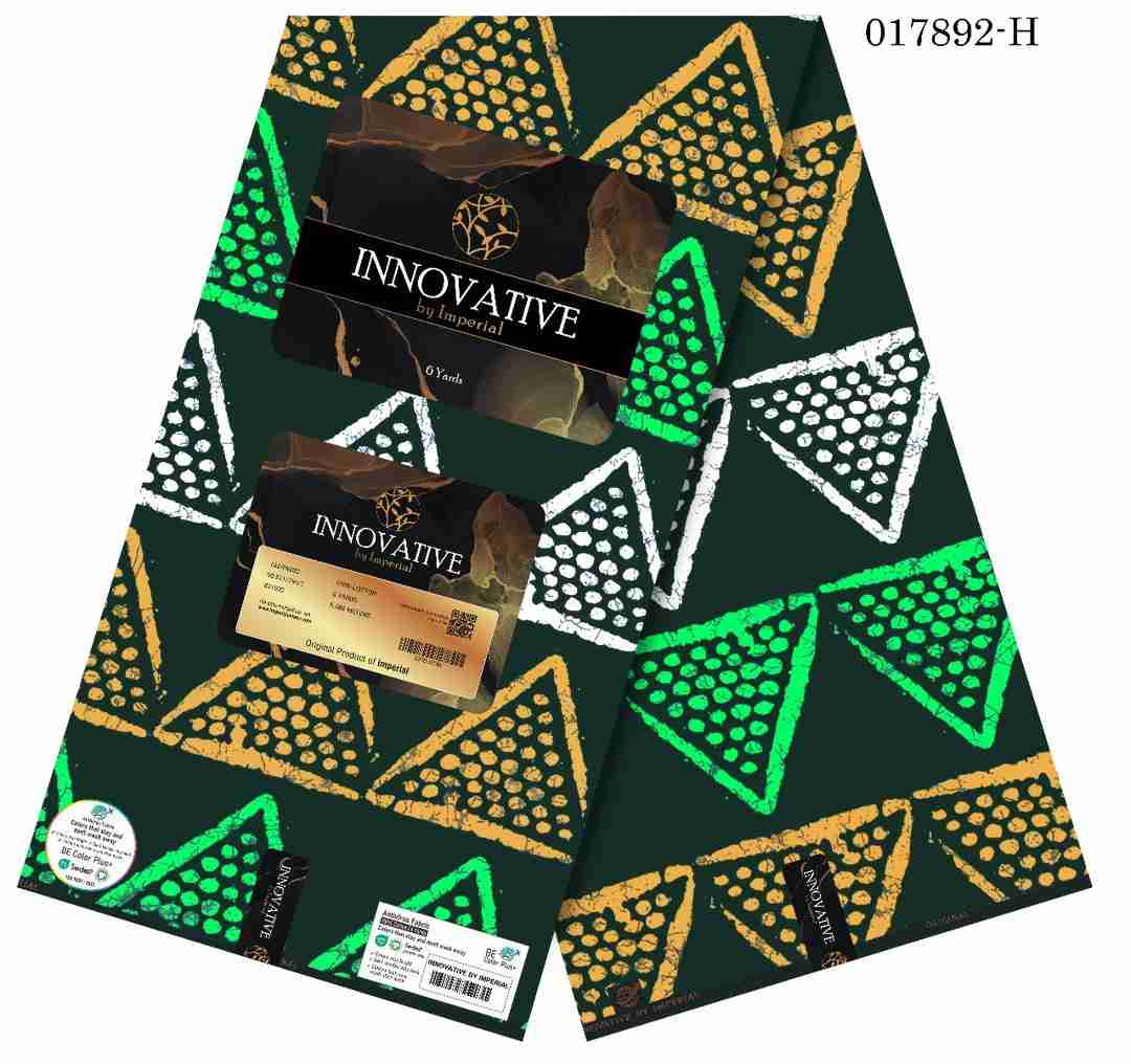 Innovative green triangle Ankara Fabric Luxury African Wax Print for unisex Innovative green triangle Ankara Fabric Luxury African Wax Print for unisex