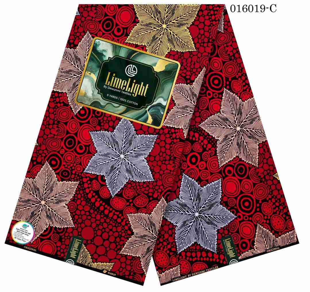 Lime light Red star Ankara Fabric Luxury African Wax Print for woMen Lime light Red star Ankara Fabric Luxury African Wax Print for woMen