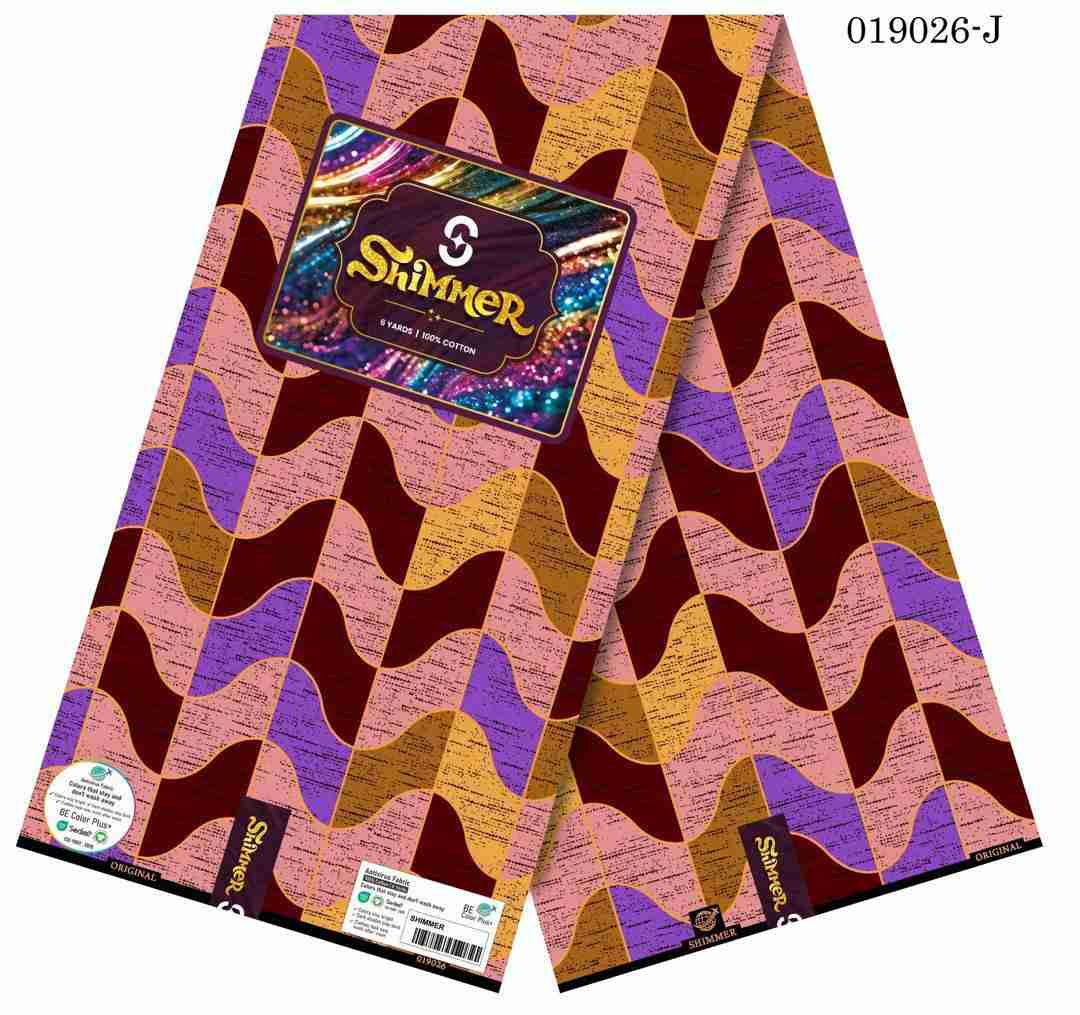 Fashionista Shimmer Ankara beige zigzag pattern