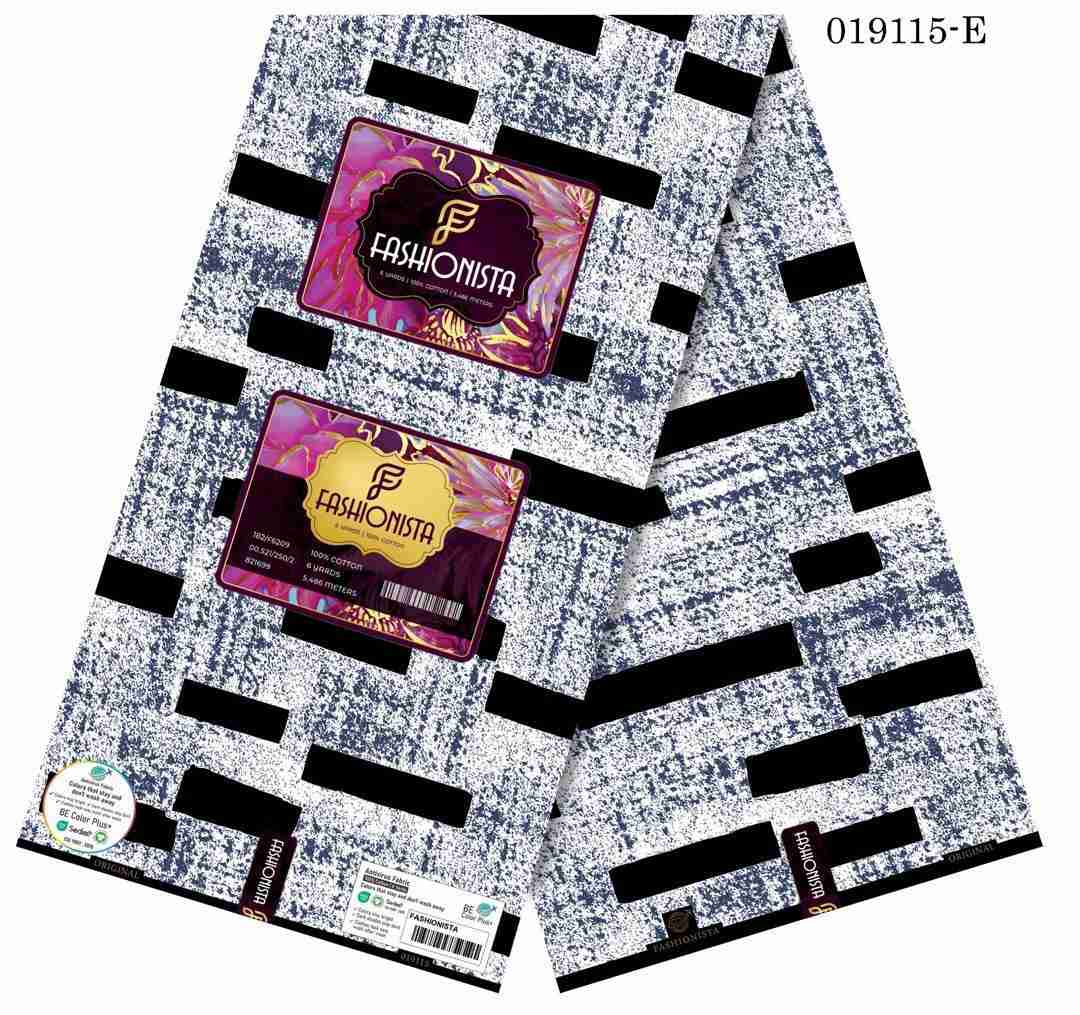 Fashionista Shimmer Ankara black white lip