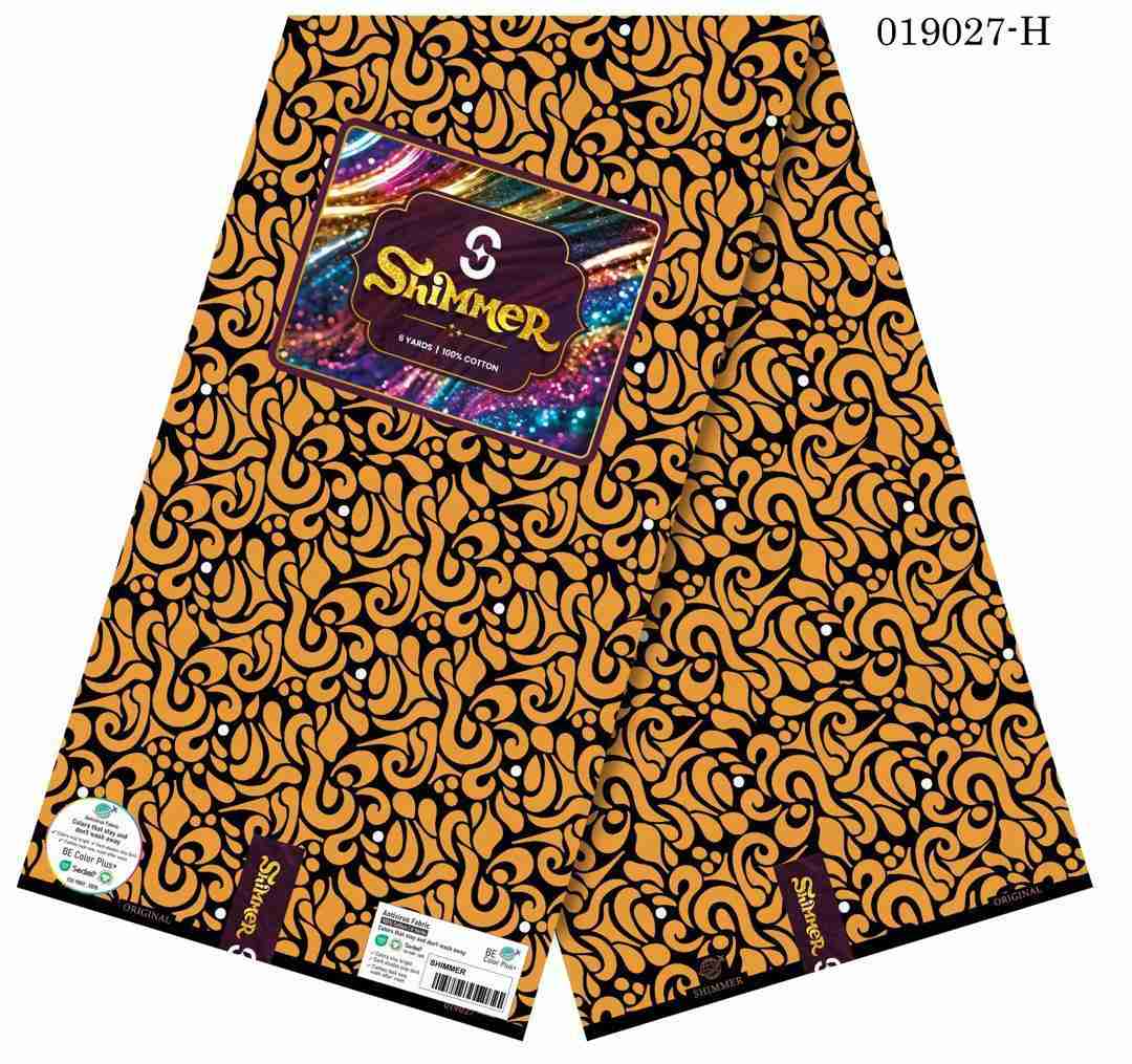 Fashionista Shimmer Ankara brown flame pattern