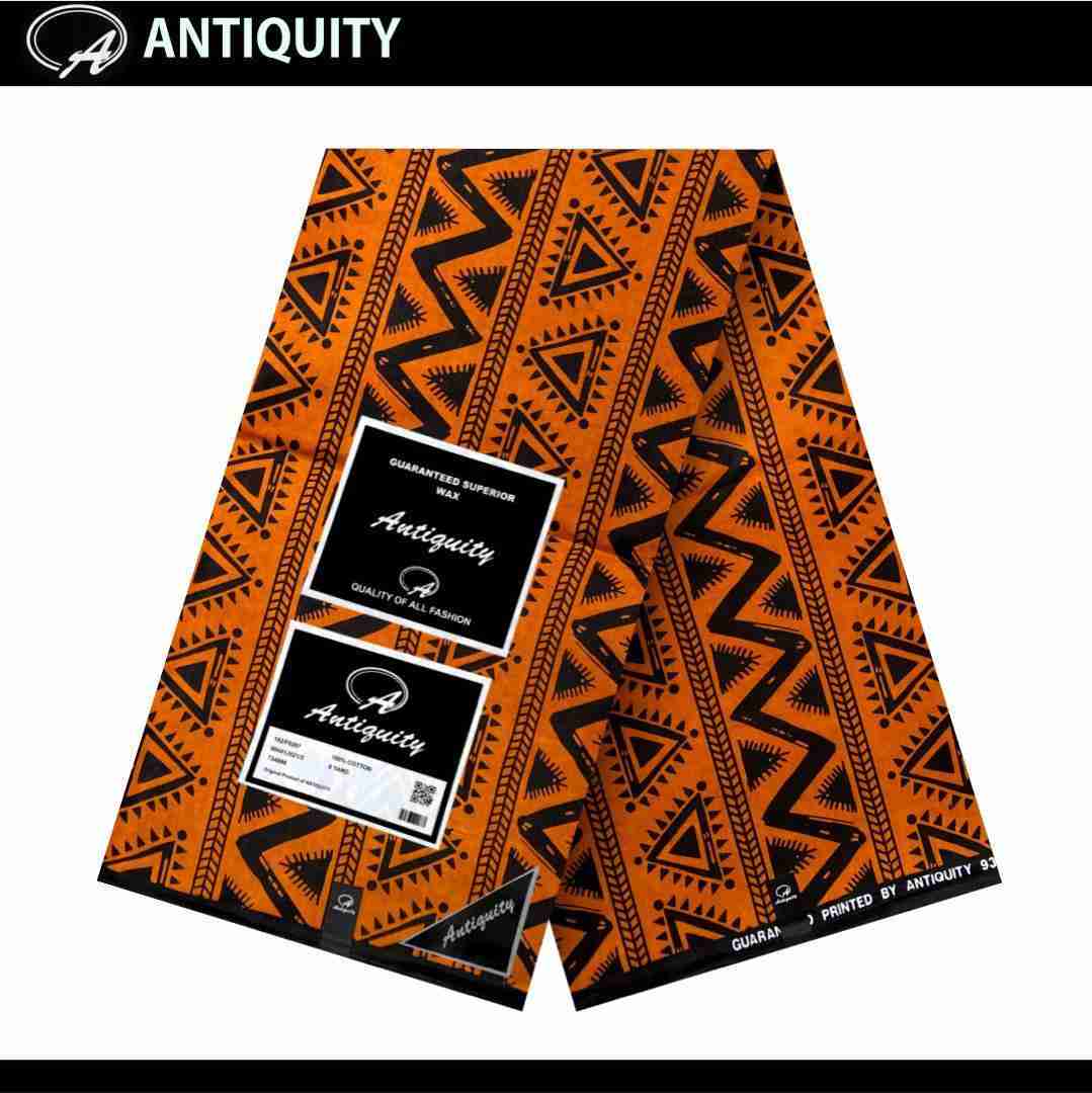 Medium Antiquity(100% cotton) burnt brown kente pattarn