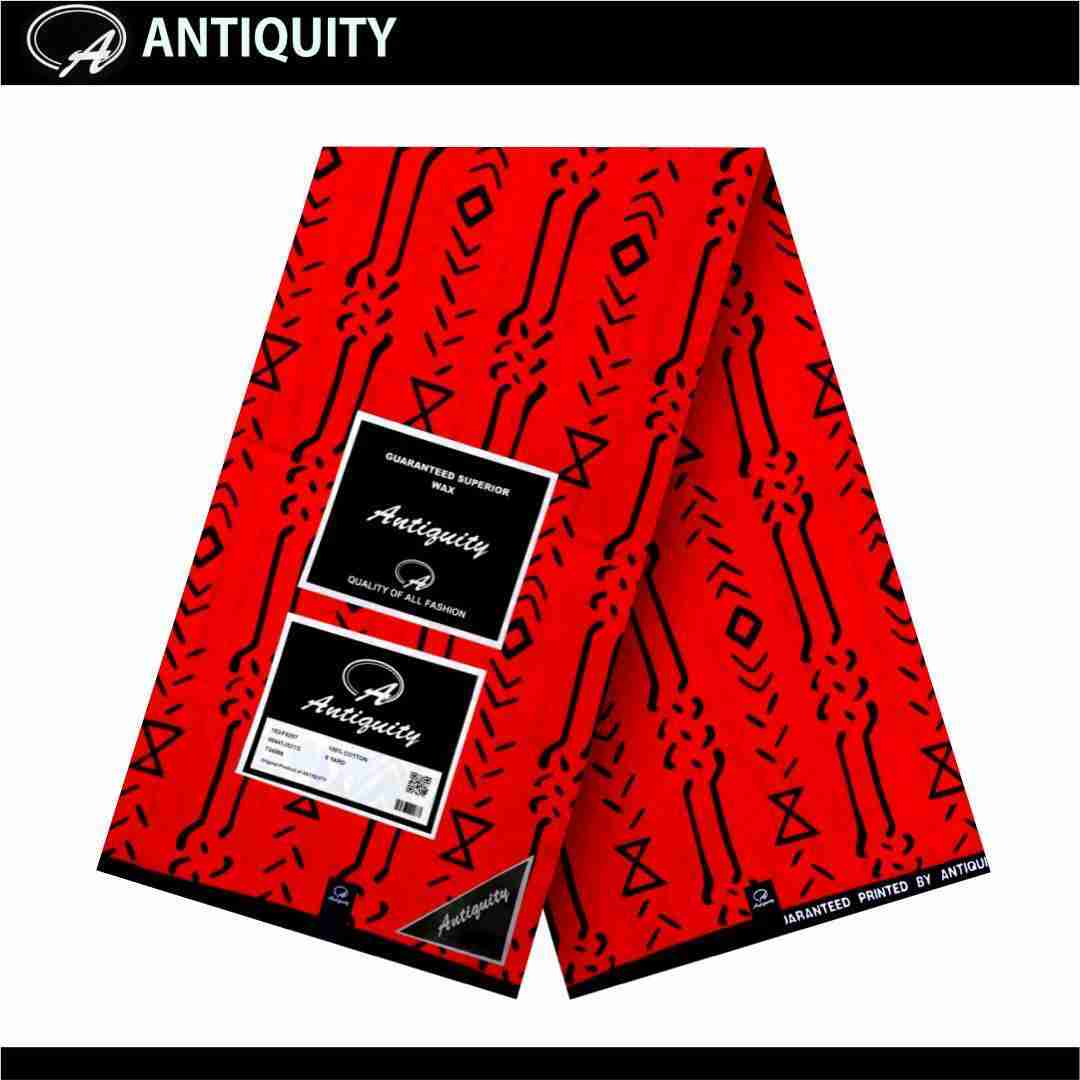 Medium Antiquity(100% cotton) burnt orange kente pattarn