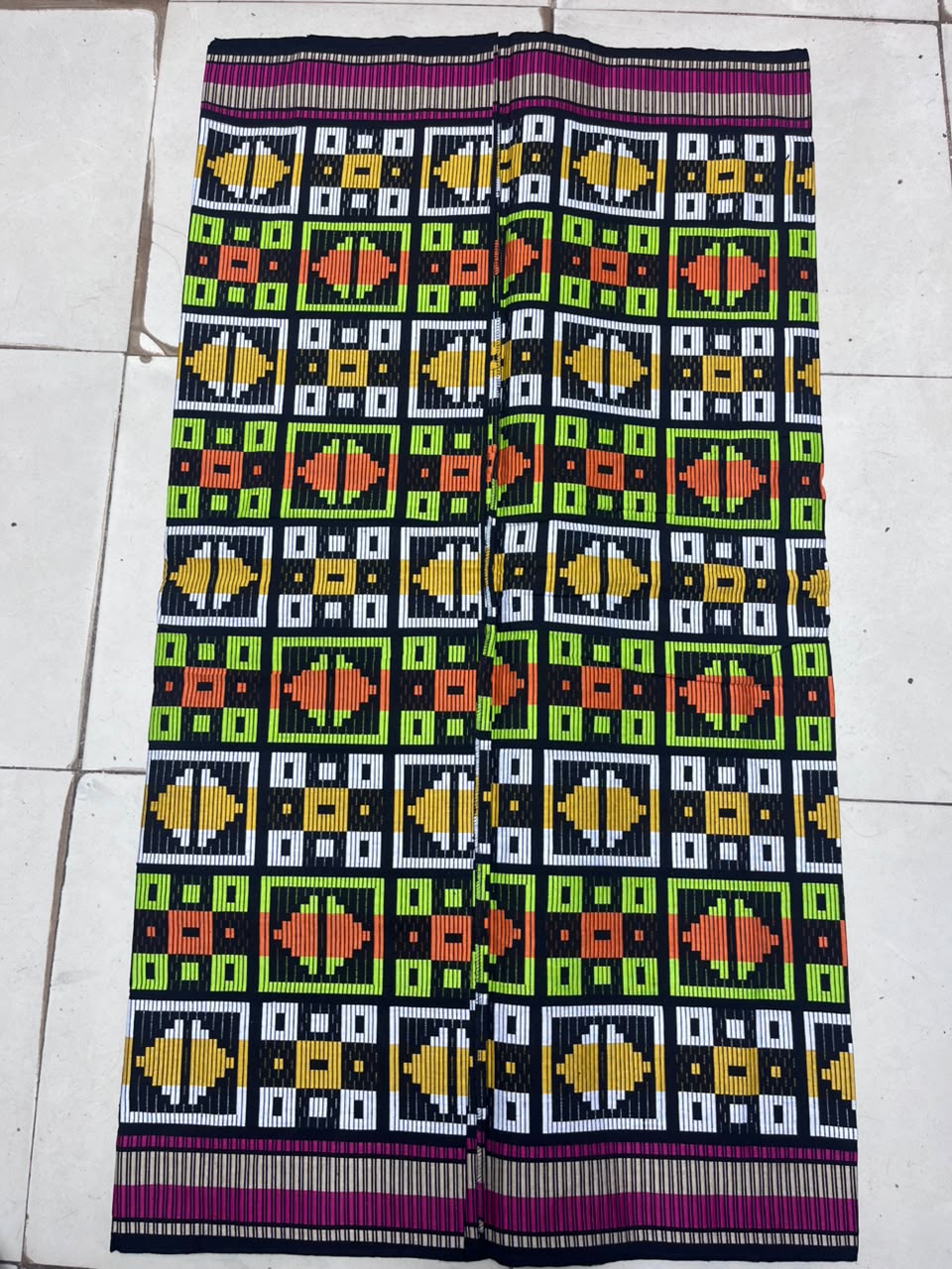 OLX Fabrics Green Neon Mosaic