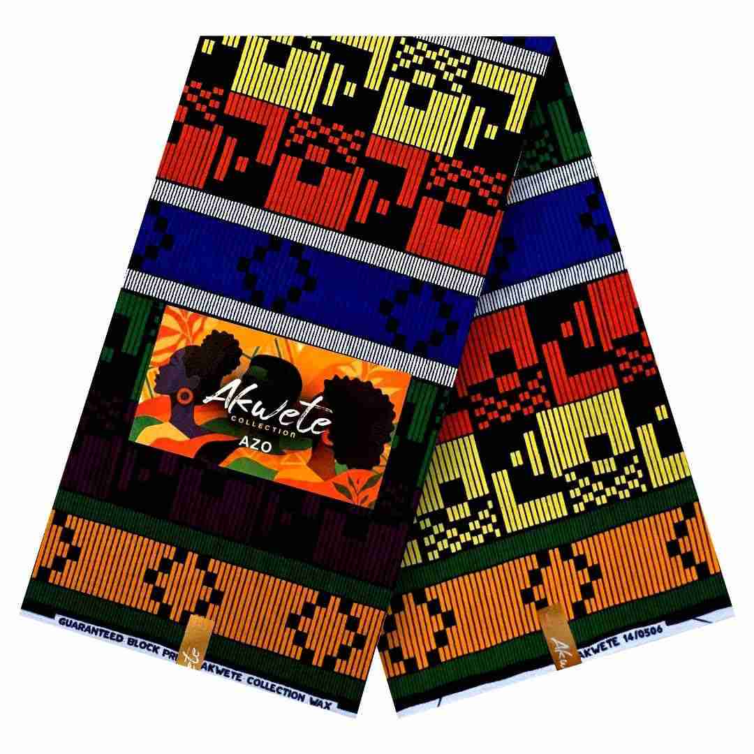 akwete-collection-azo-orange-blue-kente-ankara-nigeria Akwete Collection Azo Orange-Blue Kente Ankara Nigeria - Image 1