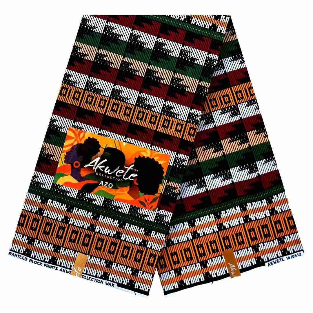 akwete-collection-azo-orange-white-kente-ankara-nigeria Akwete Collection Azo Orange-White Kente Ankara Nigeria - Image 1
