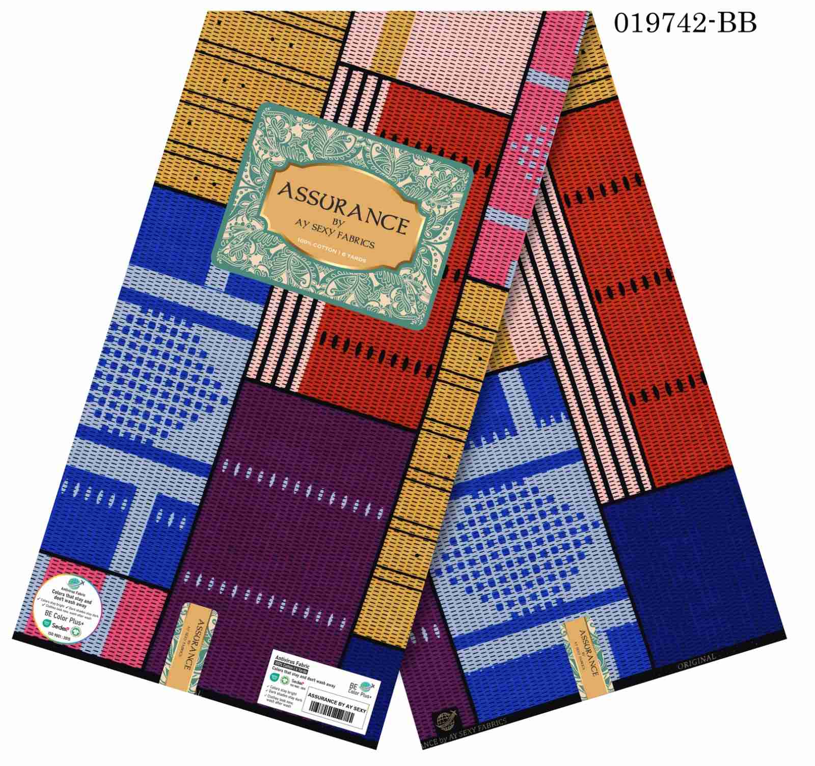 assurance-019742-bb-blue-red-patchwork-nigeria Assurance 019742-BB Blue-Red Patchwork Nigeria - Image 1