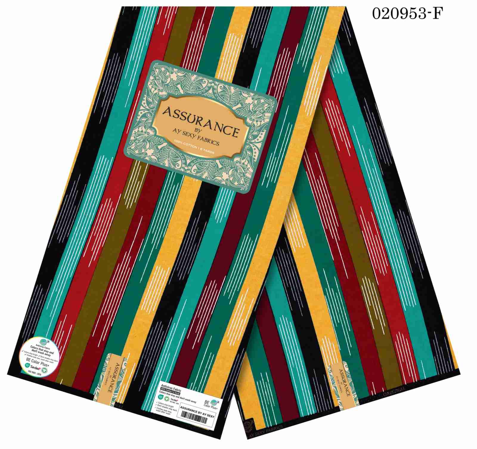 assurance-020953-f-teal-gold-stripe-nigeria Assurance 020953-F Teal-Gold Stripe Nigeria - Image 1