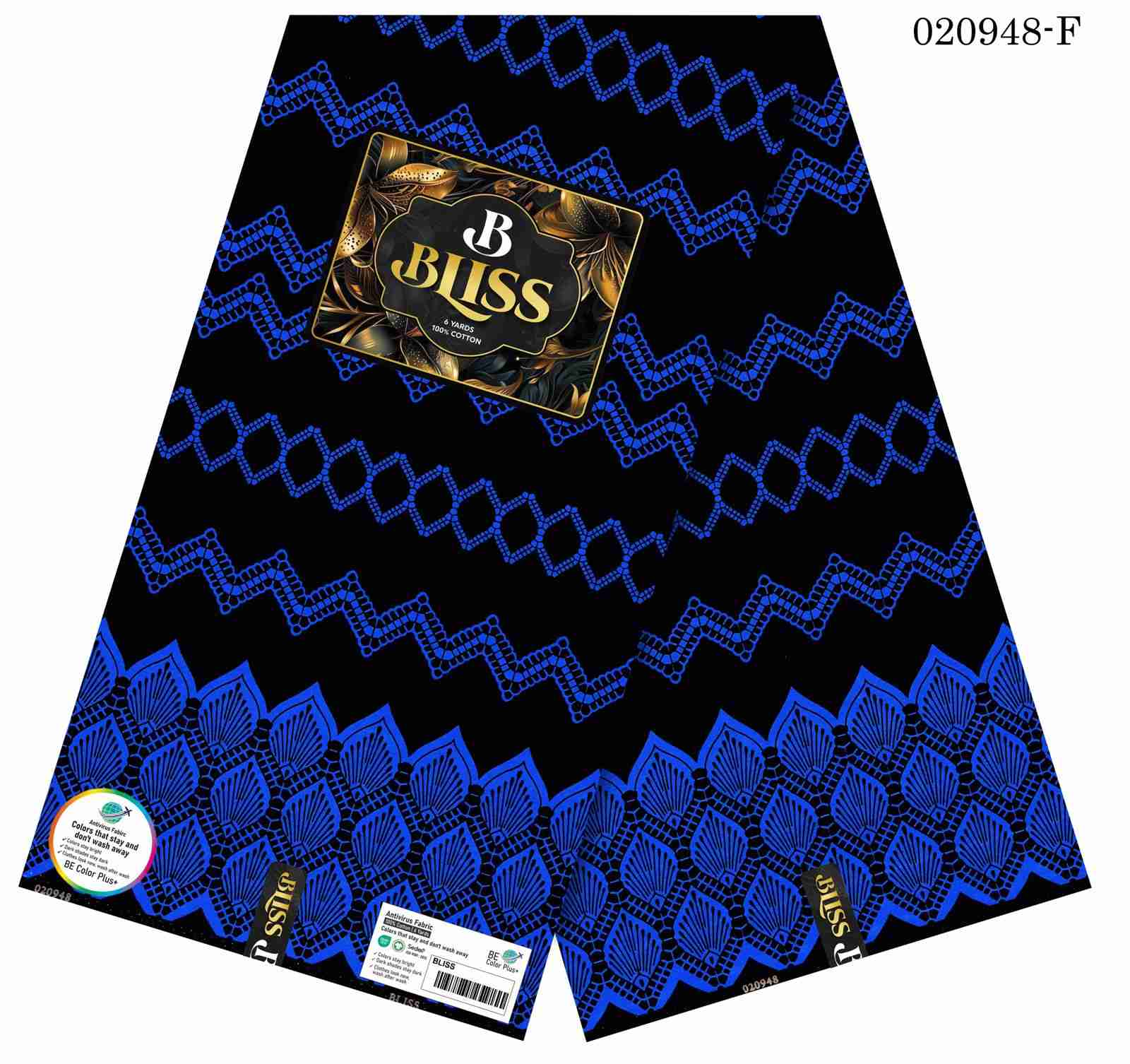 b-bliss-black-blue-zigzag-ankara-nigeria B Bliss Black-Blue Zigzag Ankara Nigeria - Image 1