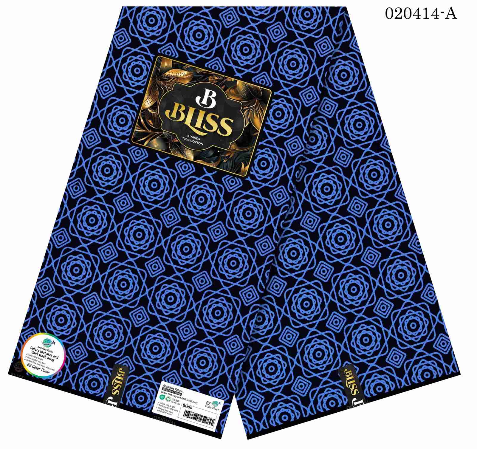 b-bliss-blue-navy-rosette-ankara-nigeria B Bliss Blue-Navy Rosette Ankara Nigeria - Image 1